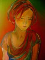 Femme triste-Peinture